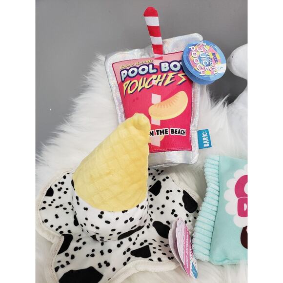 BARK BOX LOT 4 DOG TOY GIRL LARGE‎ ICE CREAM CONE UNICORN CHOCO CHOCOLICK BEACH - Picture 9 of 10